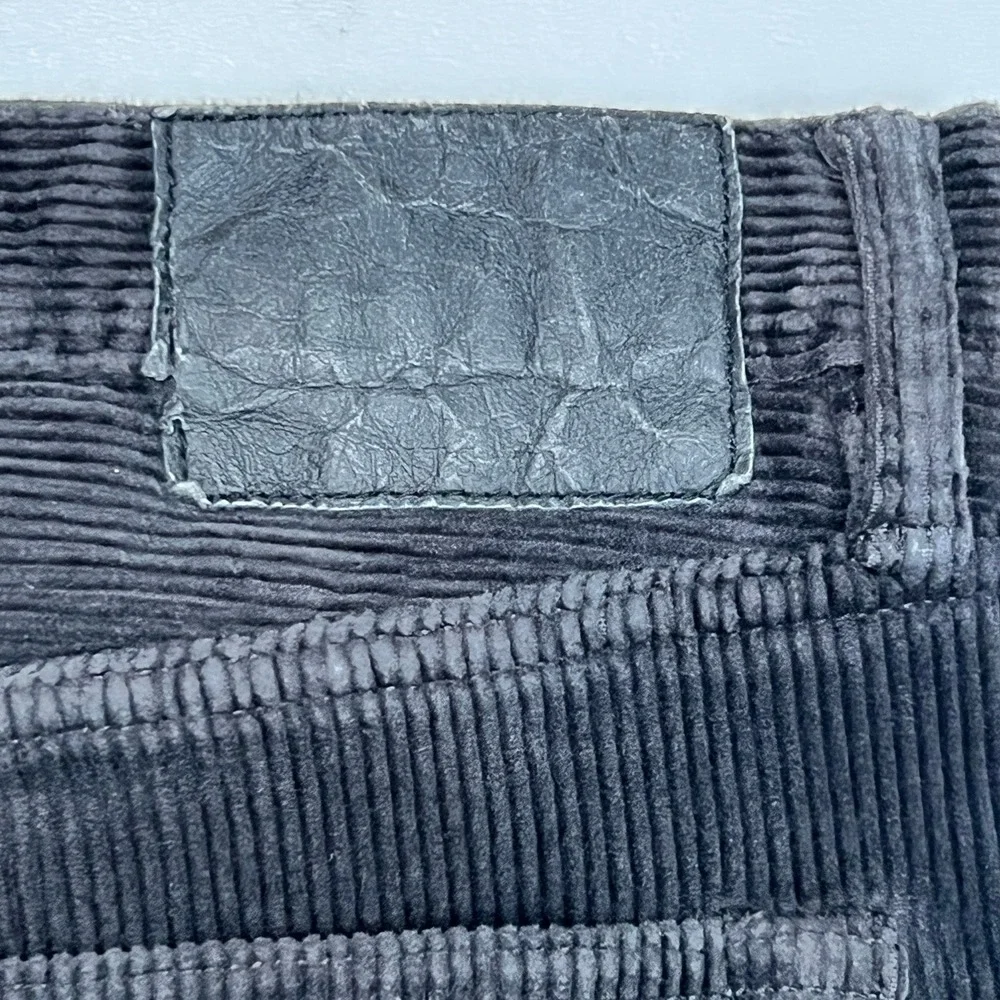 AllSaints Dean Black Grey Corduroy Pants Mens 36(Measures 36x26) Slim Crop
